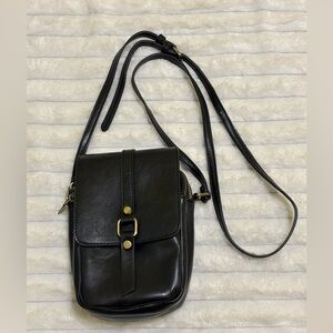 Antik Kraft vegan leather crossbody sling bag black rustic boho western purse